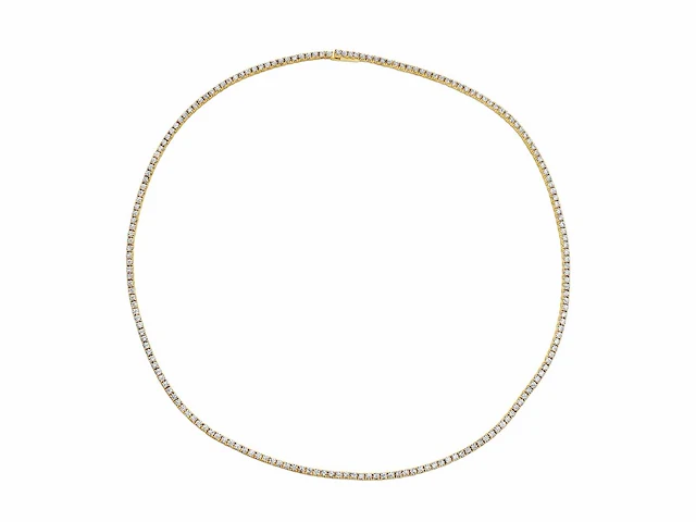 18k geelgouden tennis collier met diamanten 6ct - afbeelding 3 van  3