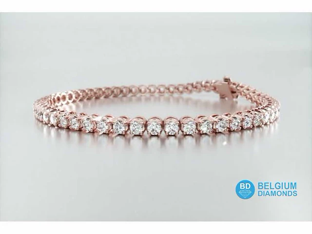18k roosgouden tennis armband met diamanten – 3.80ct - afbeelding 1 van  1