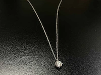 18k witgouden hanger met 1.09ct ronde diamant - d/vs1 - afbeelding 1 van  4