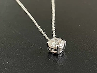 18k witgouden hanger met 1.09ct ronde diamant - d/vs1 - afbeelding 2 van  4