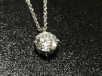 18k witgouden hanger met 1.09ct ronde diamant - d/vs1 - afbeelding 3 van  4