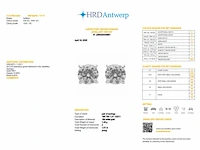 18k witgouden oorbellen met 1.01 ct ronde diamanten - (hrd gecertificeerd) - afbeelding 3 van  3