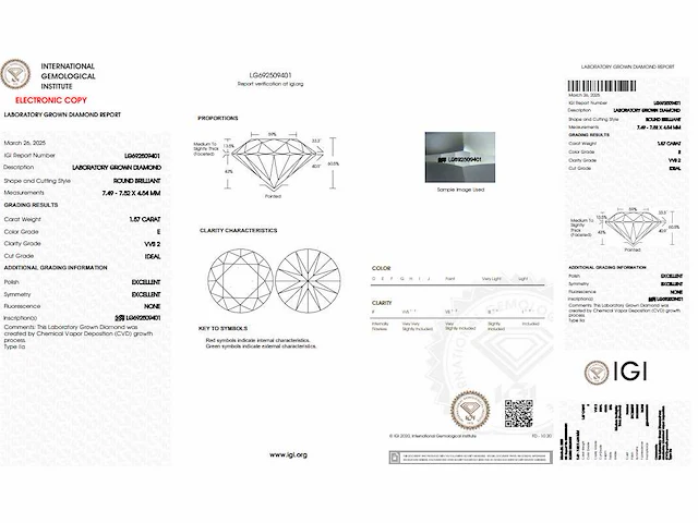 18k witgouden oorbellen met 3.14 ct ronde diamanten - e/vvs2 - afbeelding 3 van  4