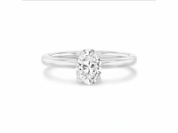 18k witgouden solitaire ring - ovaal diamant 5.00 ct e/vs1 - afbeelding 2 van  4