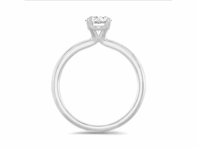 18k witgouden solitaire ring - ovaal diamant 5.00 ct e/vs1 - afbeelding 3 van  4