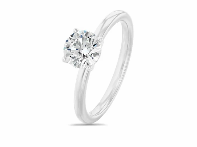 18k witgouden solitaire ring – 6.08 ct round brilliant d/vs1 - afbeelding 3 van  5