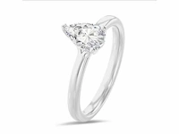 18k witgouden solitaire ring – pear diamant 6.07 ct e/vs1 - afbeelding 2 van  4
