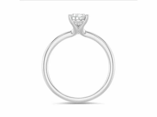18k witgouden solitaire ring – pear diamant 6.07 ct e/vs1 - afbeelding 3 van  4