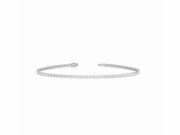18k witgouden tennis armband met 9.24 ct diamanten - afbeelding 2 van  2