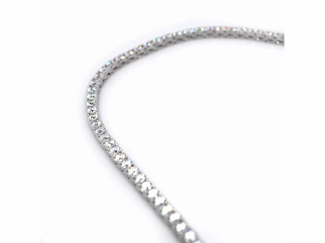 18k witgouden tennis collier met diamanten - 8ct - afbeelding 2 van  2