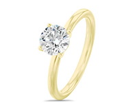 18krt geelgouden ring met 1.02 ct diamant - e/vvs2 - afbeelding 1 van  4