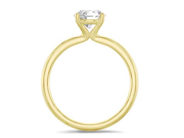 18krt geelgouden ring met 1.02 ct diamant - e/vvs2 - afbeelding 3 van  4