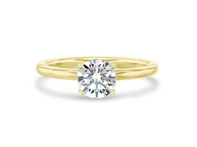 18krt geelgouden ring met 3.01 ct ronde diamant - d/vs1 - afbeelding 1 van  4