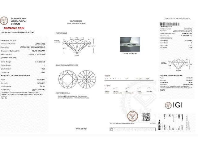 18krt geelgouden ring met 3.01 ct ronde diamant - d/vs1 - afbeelding 4 van  4