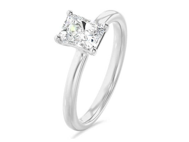 18krt witgouden ring met 2.04 ct radiant diamant - d/vs1 - afbeelding 2 van  4