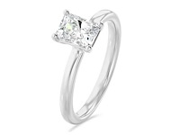18krt witgouden ring met 2.04 ct radiant diamant - d/vs1 - afbeelding 2 van  4