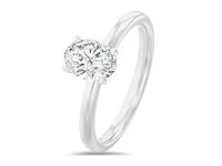 18krt witgouden ring met 3.04 ct ovaal diamant - d/vs1 - afbeelding 2 van  4