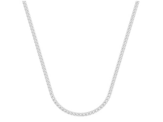 18krt witgouden tenniscollier met 9.25 ct diamanten - afbeelding 1 van  2