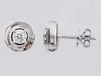 18kt white gold diamond earring - pure clear - afbeelding 1 van  3