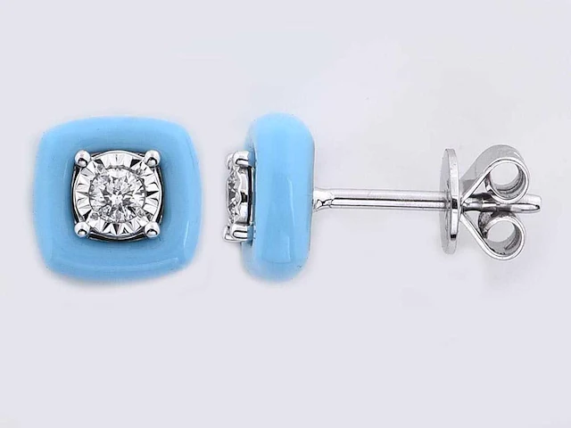 18kt white gold diamond earring - riva blue - afbeelding 1 van  3