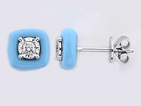 18kt white gold diamond earring - riva blue - afbeelding 1 van  3