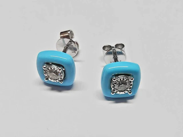 18kt white gold diamond earring - riva blue - afbeelding 2 van  3
