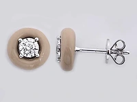 18kt white gold diamond earring - sand stone - afbeelding 1 van  3