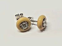18kt white gold diamond earring - sand stone - afbeelding 2 van  3