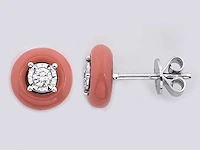18kt white gold diamond earring - silk coral - afbeelding 1 van  1