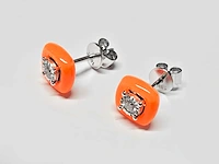18kt white gold diamond earring -flash orange - afbeelding 2 van  5