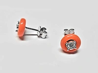 18kt white gold diamond earring -flash orange - afbeelding 5 van  5