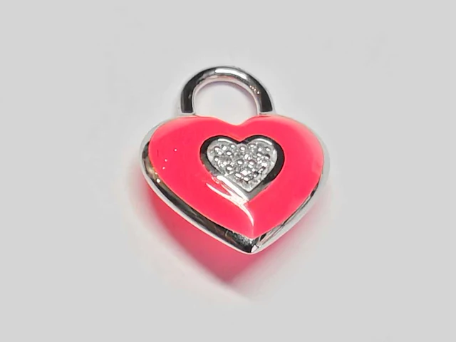 18kt white gold diamond pendant - flash cyclam - afbeelding 2 van  4