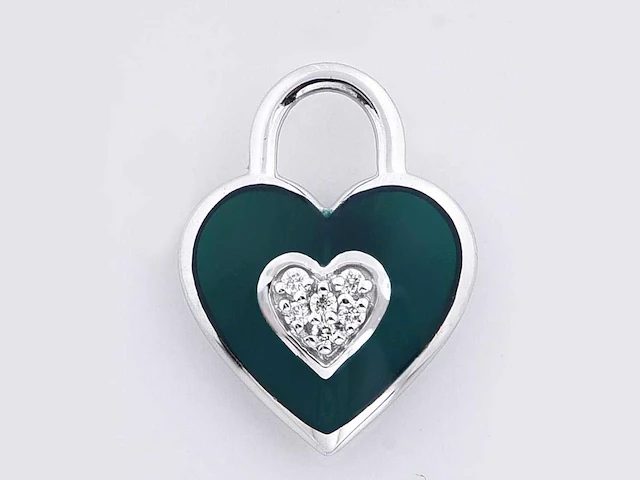 18kt white gold diamond pendant - victoria green - afbeelding 1 van  3