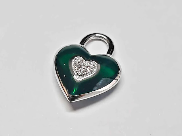 18kt white gold diamond pendant - victoria green - afbeelding 2 van  3