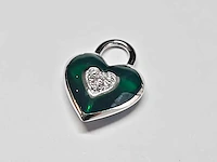 18kt white gold diamond pendant - victoria green - afbeelding 2 van  3
