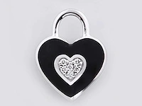 18kt white gold diamond pendant -piano black - afbeelding 1 van  3