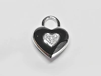 18kt white gold diamond pendant -piano black - afbeelding 2 van  3