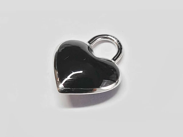 18kt white gold diamond pendant -piano black - afbeelding 3 van  3