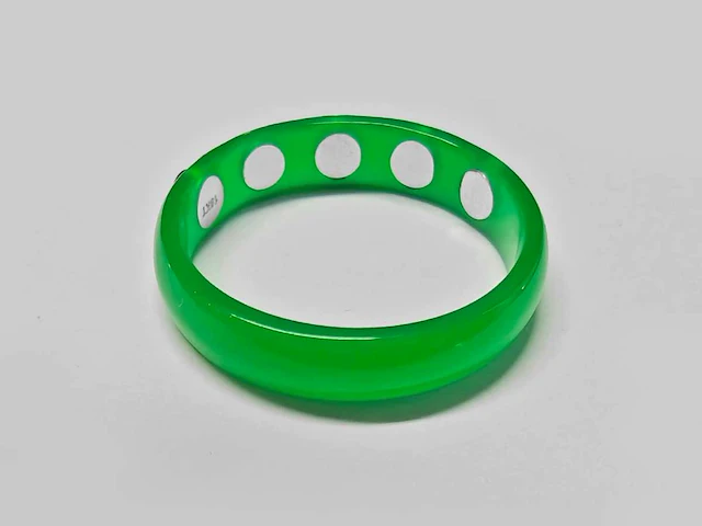 18kt white gold diamond ring - expo green - afbeelding 3 van  3