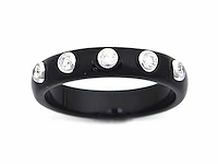 18kt white gold diamond ring - piano black - afbeelding 1 van  1