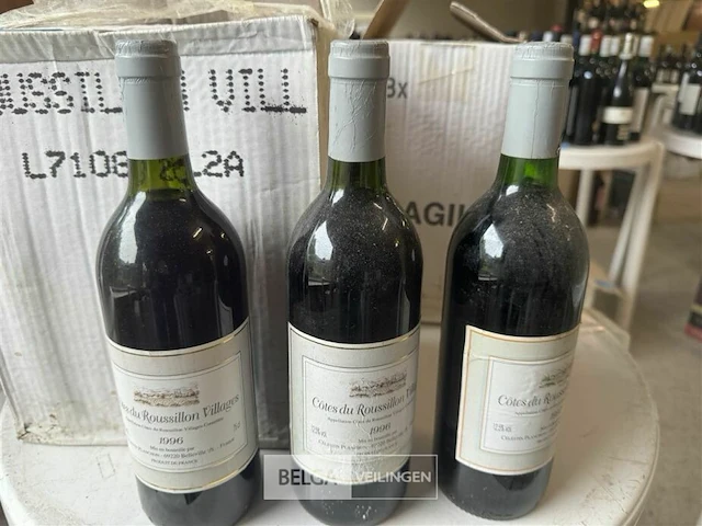 18x1 fles cotes du roussillon villages 1996 - afbeelding 1 van  4