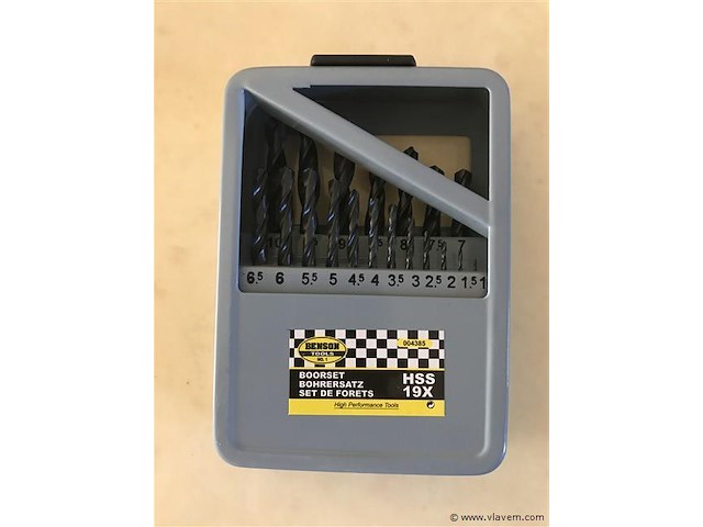19 delige hss metaalboren set in koffer - afbeelding 1 van  2