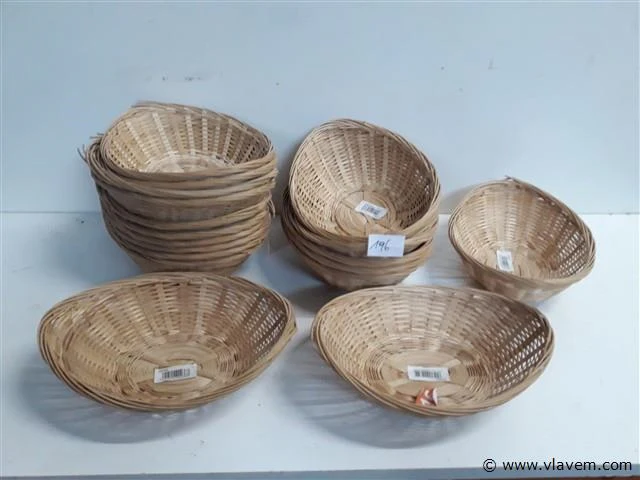 19 x broodmandje riet 21 cm - afbeelding 1 van  2