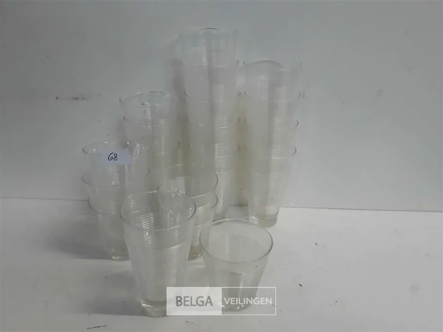 19 x drinkglas 2 assorti met siliconen ribbel - afbeelding 1 van  3