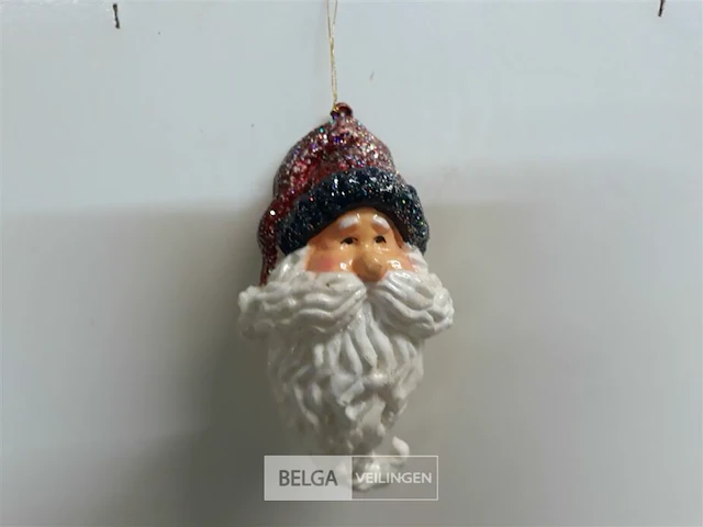 19 x kerstmanhoofd pvc 11 cm - afbeelding 3 van  3