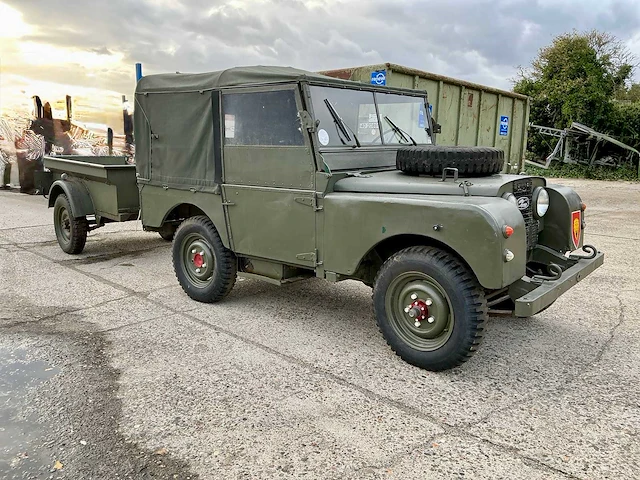 1955 land rover engeland birmingham series 1 - 86-inch met originele aanhanger - afbeelding 12 van  25