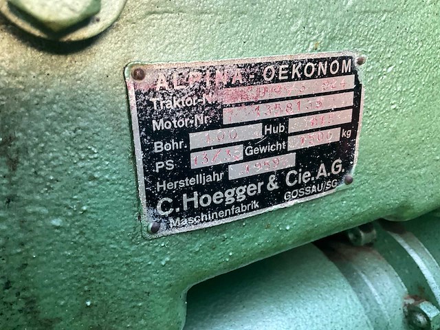 1959 alpina-oekonom 924 oldtimer tractor - afbeelding 21 van  40