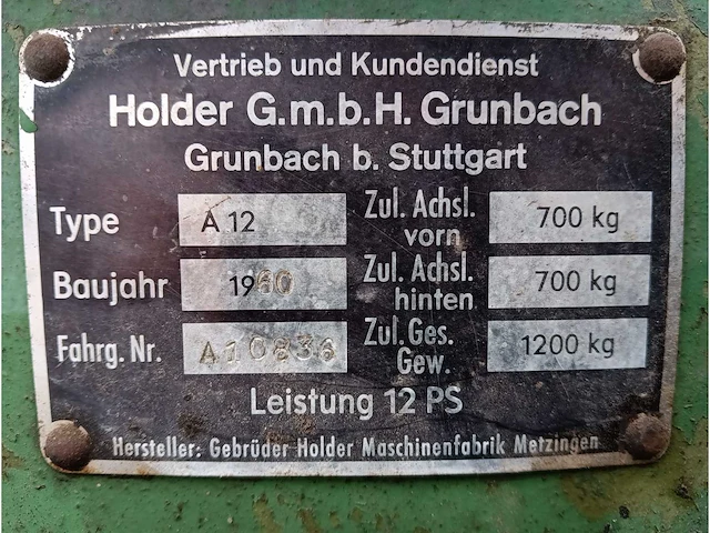 1960 houder a12 antieke tractor - afbeelding 9 van  9