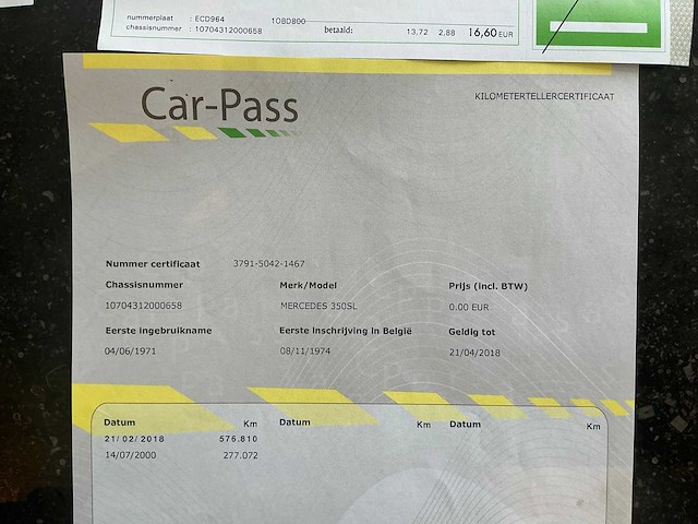 1971 mercedes 350sl oldtimer - afbeelding 18 van  28