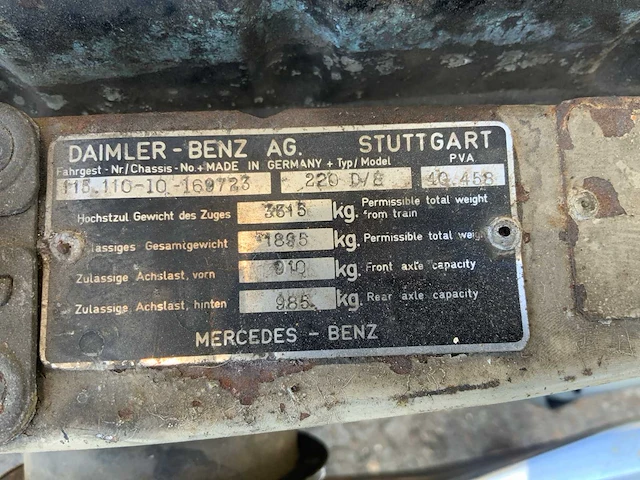 1971 mercedes-benz 220 d 18 oldtimer - afbeelding 6 van  15